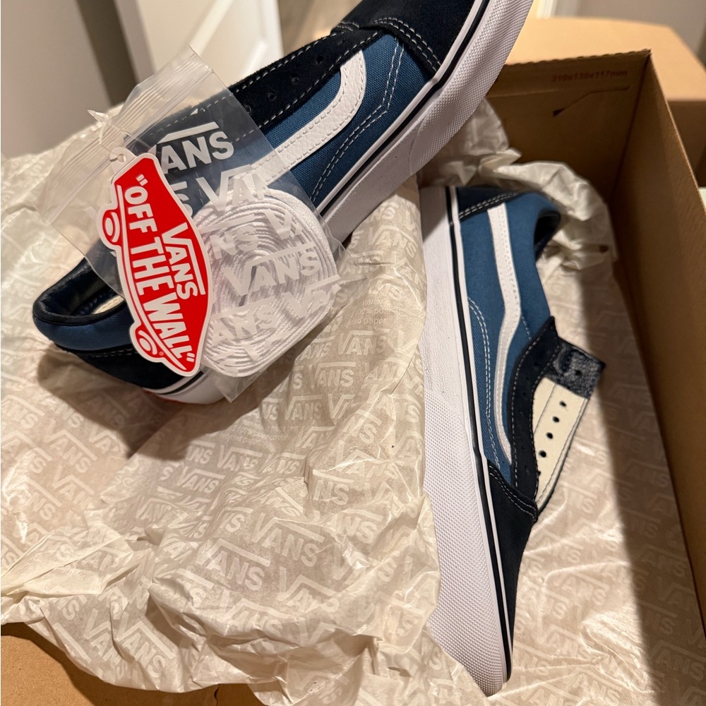 Vans White and Blue Sneakers